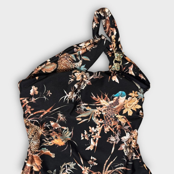 L'AGENCE Karmin Jungle One-Shoulder One-Piece Swimsuit Size XL - Picture 8 of 13